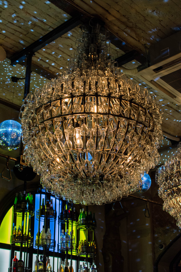 Awesome chandelier))) - My, Chandelier, Light, A pub, beauty, Night, Walk, Night city, Vladivostok