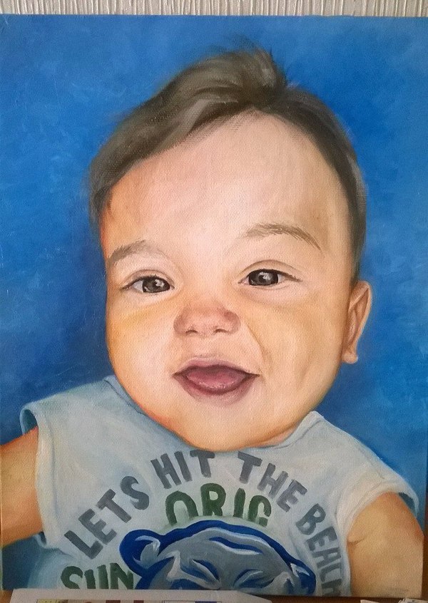 First oil portrait - My, Painting, Butter, Artist, Painting, Portrait