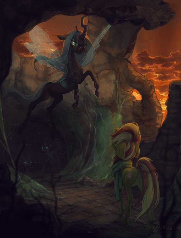 Королевство чейнджлингов. - My Little Pony, Queen Chrysalis, Changeling, Original Character