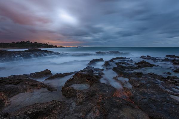 Mediterranean. Achziv - My, Mediterranean Sea, Sunset, 