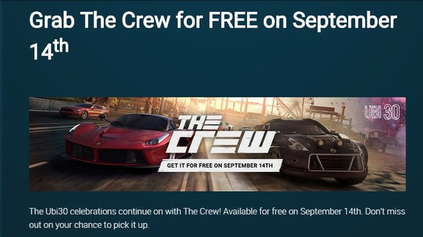 Grab The Crew for FREE on September 14th (14     The Crew ) The Crew, , , Steam, Uplay, Free, 