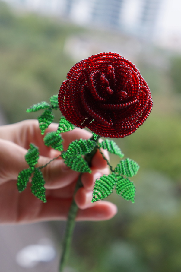 Rose from beads. - My, Beading, Beads, the Rose, Handmade