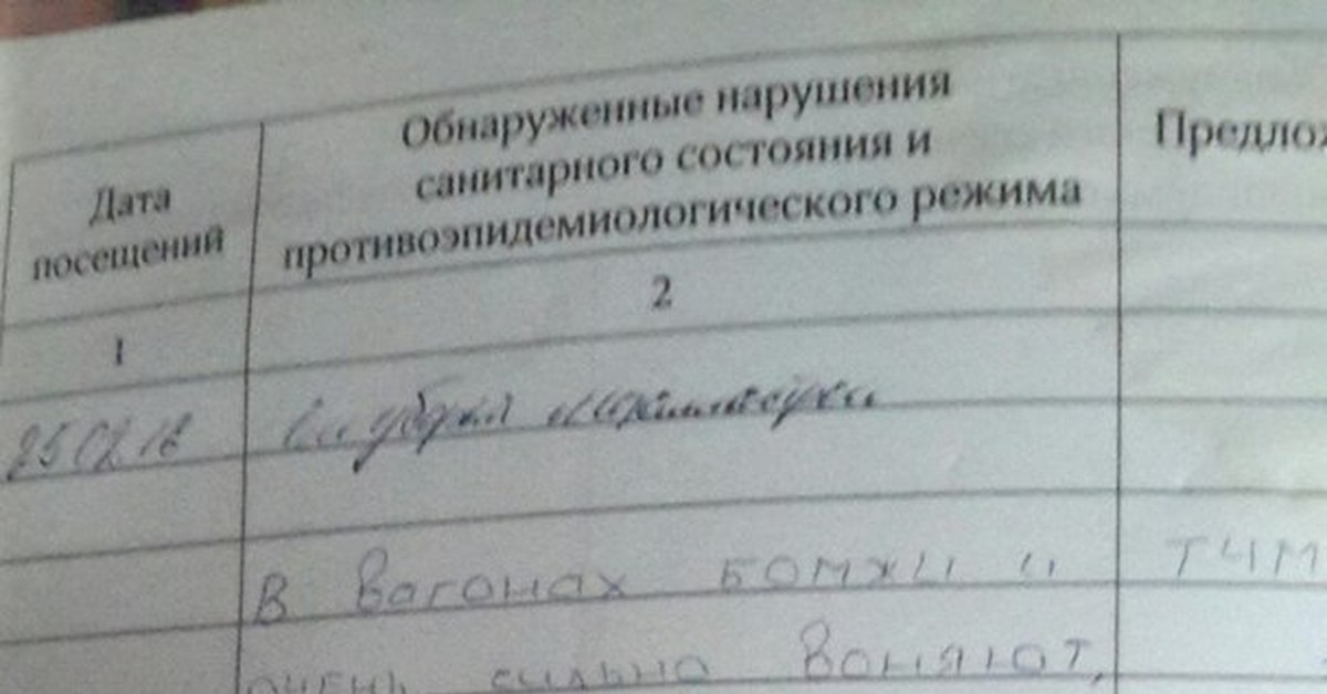 В санитарном журнале одной из Питерских электричек) | Пикабу