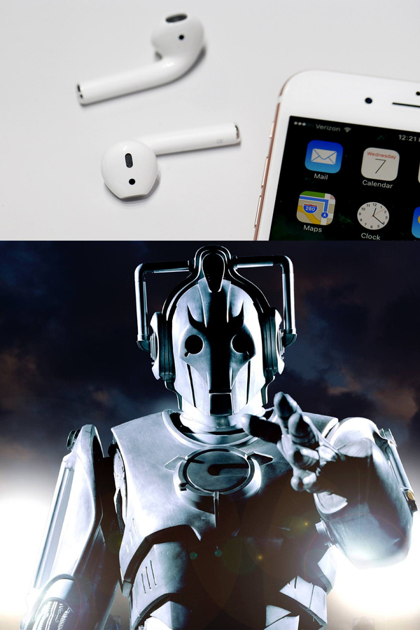 In the Doctor Who universe, it all started the same way... - My, Apple, Headphones, Cybermen, Doctor Who