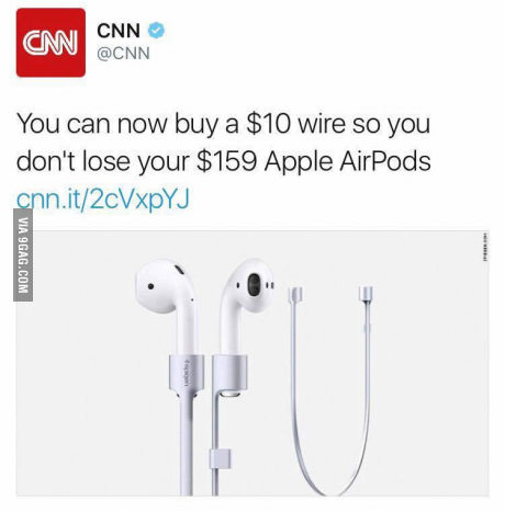 Apple Wireless Headphone Wire for $10 - Marketing, , Tim cook, Apple, Headphones, The wire, 9GAG, Picture with text