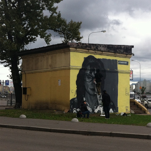 #myhoodisgood за работой - Hoodgraff, Стрит-Арт, Санкт-Петербург