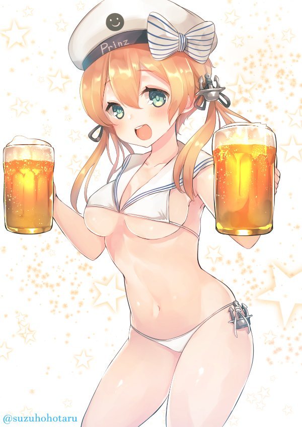 A bit of Deutsch Kantai for the start of Oktoberfest! - Anime, Anime art, Kantai collection, Prinz Eugen, Z3, Crossover, Crossover