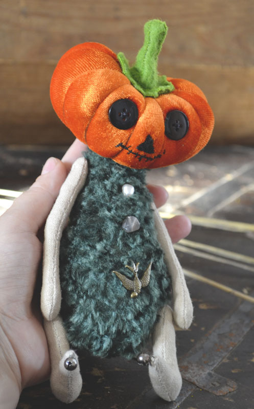 Autumn is coming O_O - My, Pumpkin, Buttons, Author's toy, Longpost