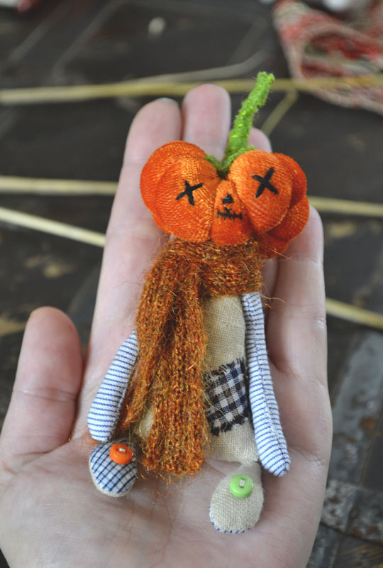 Autumn is coming O_O - My, Pumpkin, Buttons, Author's toy, Longpost