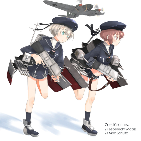 Z1 and Z3 - Kantai Collection, Anime Art, Sony Xperia Z1, Z3, Max Shultz, Leberecht maass, He-111