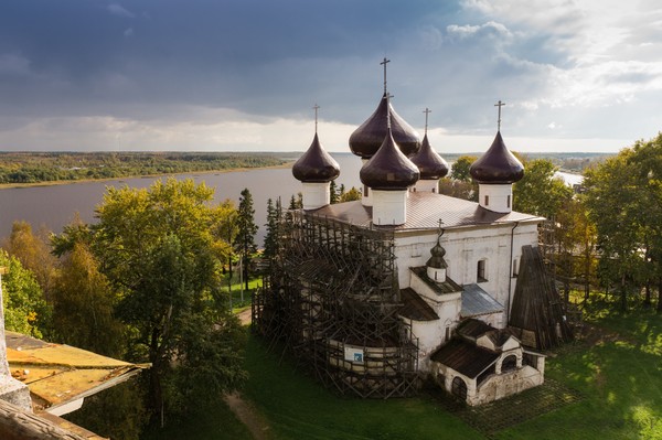 Cathedral of the Nativity - My, The cathedral, Temple, Onega, Kargopol, , Autumn, Russia, Landscape