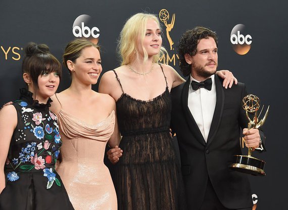 Actors and creators of the series Game of Thrones at the Emmy Awards 2016. Let's just admire the beautiful and elegant. - Game of Thrones, Game of thrones, Castes, Emmy, Gwendoline Christie, Maisie Williams, Emilia Clarke, Kit Harington, Longpost, Emmy Awards