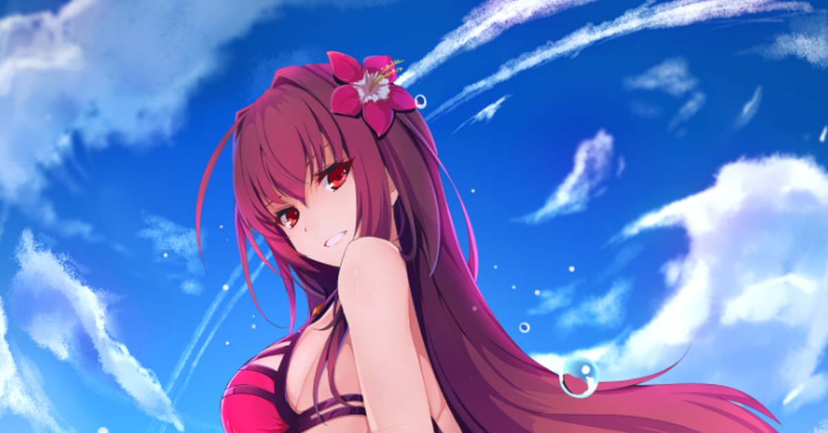 Anime Art - NSFW, Anime art, Anime, Fate grand order, Swimsuit, Booty, Scathach Assassin
