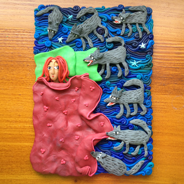 At first I made plasticine plots, and then switched to polymer clay. Here, for example, is the story of the wolf - My, Plasticine, Polymer clay, Creation, Longpost
