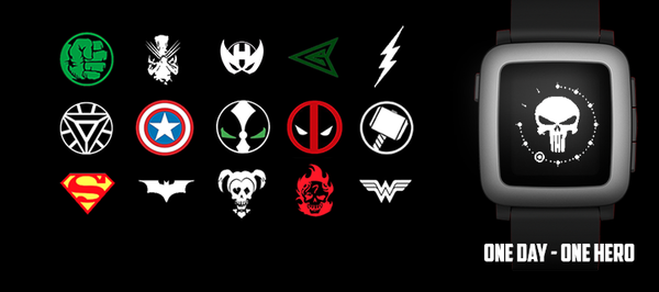 Циферблат для pebble с героями комиксов, по многочисленным просьбам