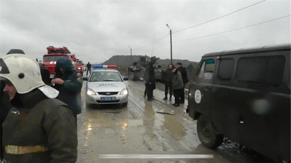 In Nizhny Tagil, a truck crashed into a tank - Road accident, Tanks, Nizhny Tagil