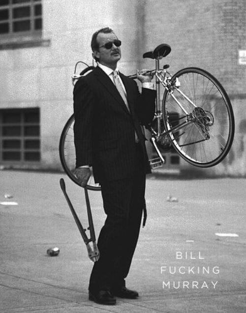 Actor Bill Murray turns 66 today. - Birthday, Bill Murray, Actors and actresses, A bike, Black and white