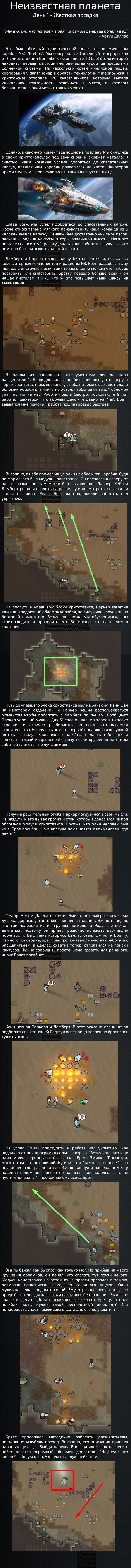 Неизвестная планета. День 1 - Жесткая посадка - Rimworld, Моё, Текст, Длиннопост, Игры