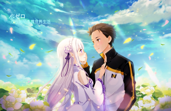 Emilia and Subaru - Anime, Anime art, Re: Zero Kara, Emilia, Subaru