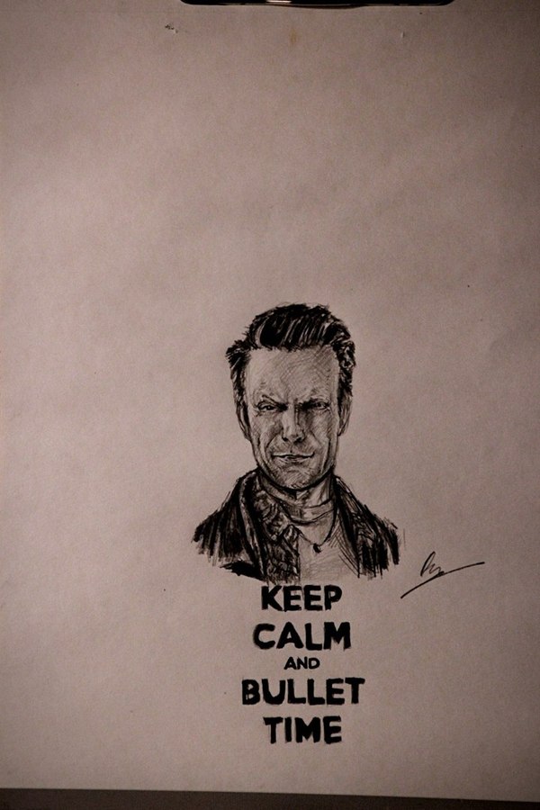 Max Payne's rule. - My, , Max payne, Keep calm, Drawing, Art, Pencil drawing
