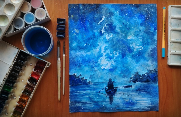 Утренняя зарисовка. Акварель. | Пикабу