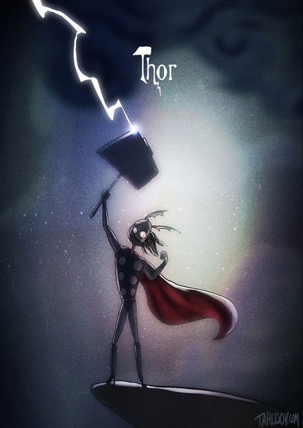 This is what superheroes would look like if Tim Burton made a cartoon about them - Longpost, Not mine, Cartoons, Gloomy, Tim Burton, Comics, Superheroes