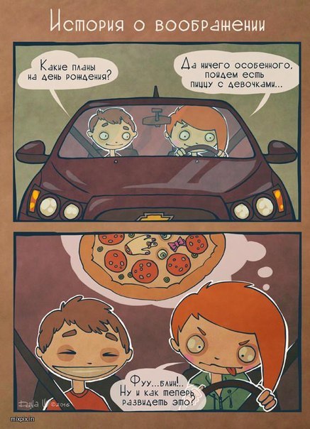 Pizza with girls. - Pizza, , Car, Conversation, The bayanometer is silent, Tag