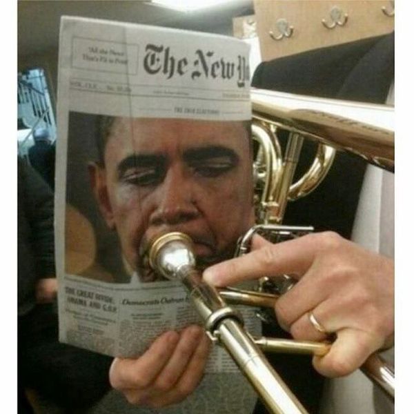 Обама играет на тромбоне!!!)))))