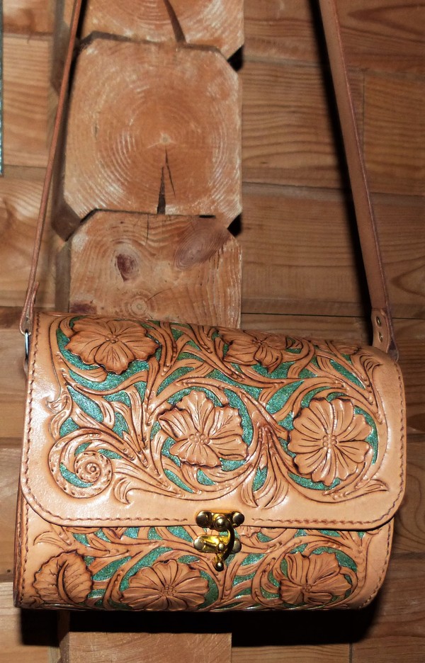 Another handbag - My, Leather, Embossing on leather, Сумка, Handmade, With your own hands, Rukozhop, Not button accordion, Longpost