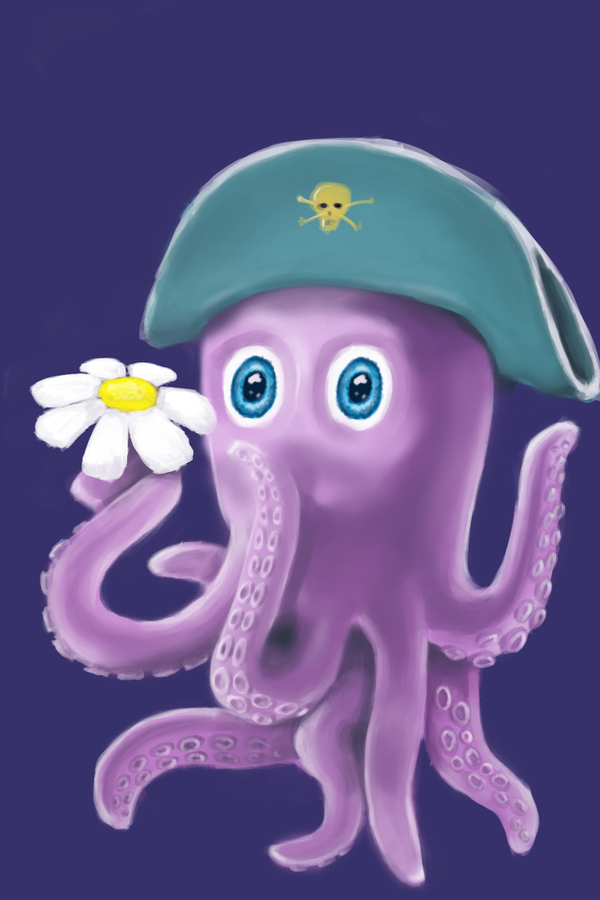 Astonishment - My, My, Octopus, Octopus, Digital drawing, Drawing