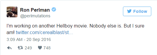 Ron Perlman has confirmed a new Hellboy movie. - Hellboy, , Ron Perlman, Movies