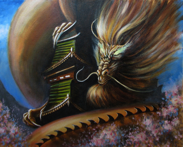 oil painting dragon - My, The Dragon, Oil painting, oil painting