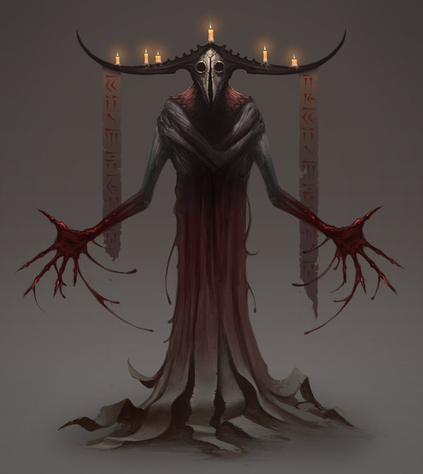 Demon Priest - Art, Demon, Priests, Candle, Blood, 