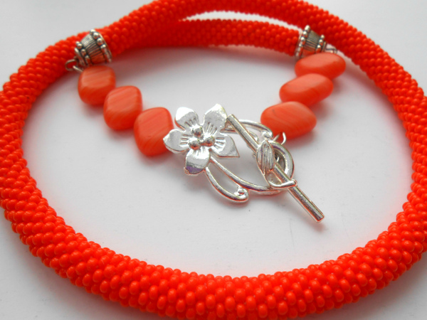 Orange mood - My, Autumn, Orange, Autumn, Decoration, Beads, Necklace