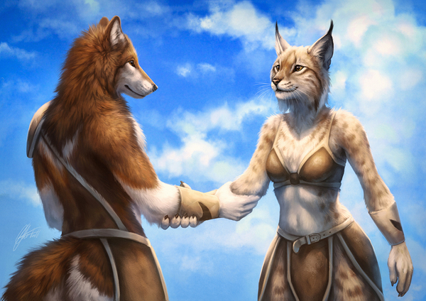 Diplomacy - Johis, Lynx, Wolf, Furry, Art