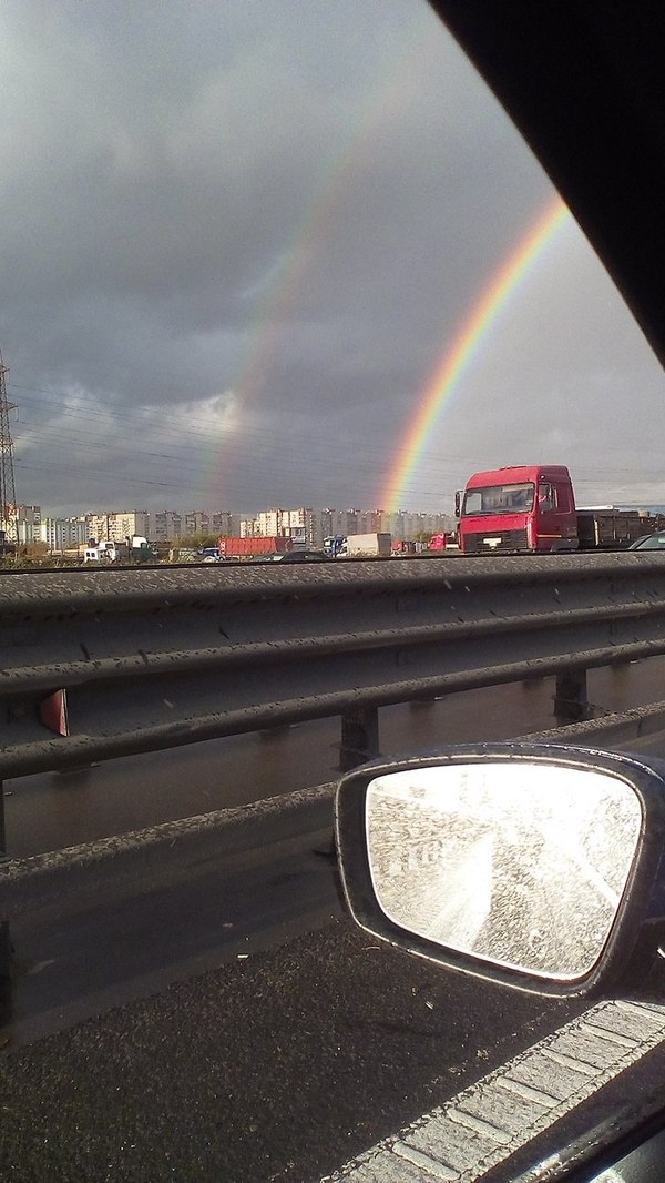 About the rainbow - My, Rainbow, Nature, Saint Petersburg, Movie 43, Lada, Longpost