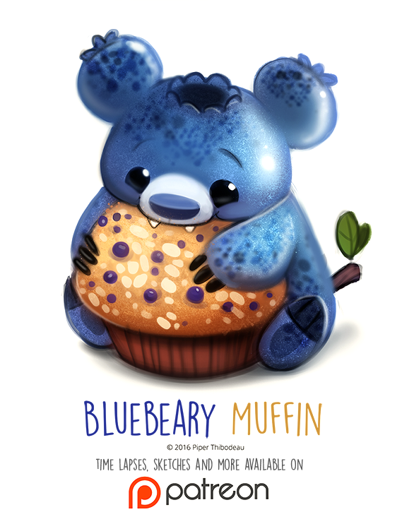 Day 1408. Bluebeary Muffin, by Cryptid-Creations - Cryptid-Creations, DeviantArt, Арт, Маффины, Bluebeary