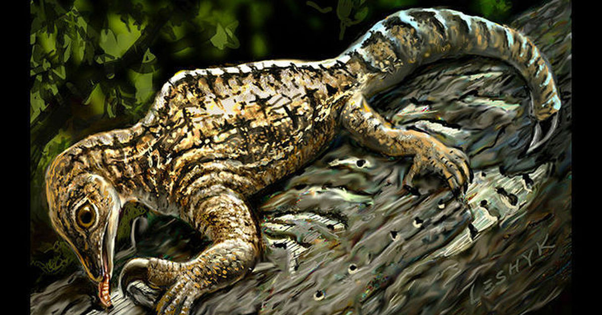 Музыка ящеров. Drepanosaurus unguicaudatus. Хилономус рептилия. Варан динозавр. Ящеры Триасового периода.