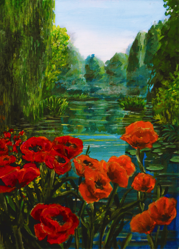 Poppies - My, Flowers, Acrylic, Drawing, My, Poppy