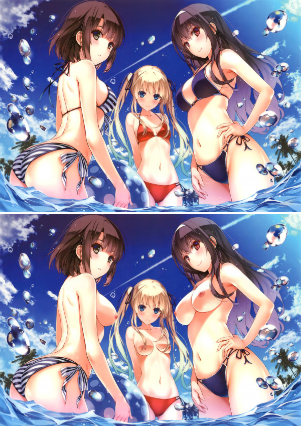 Anime Art - NSFW, Anime art, Anime, Saekano, Megumi Katou, Sawamura spencer eriri, Kasumigaoka utaha, Boobs