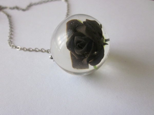 Black rose in epoxy resin. - My, Epoxy resin, Decoration, Bijouterie, the Rose, Resin, Longpost
