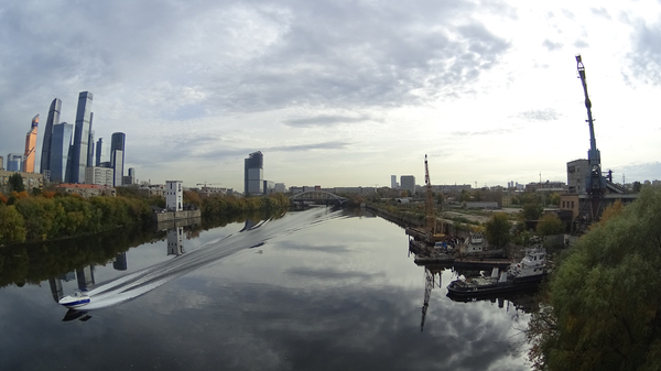Such a different Moscow - My, , River, Moscow City, Moscow River, Wide-angle lens, , Boat