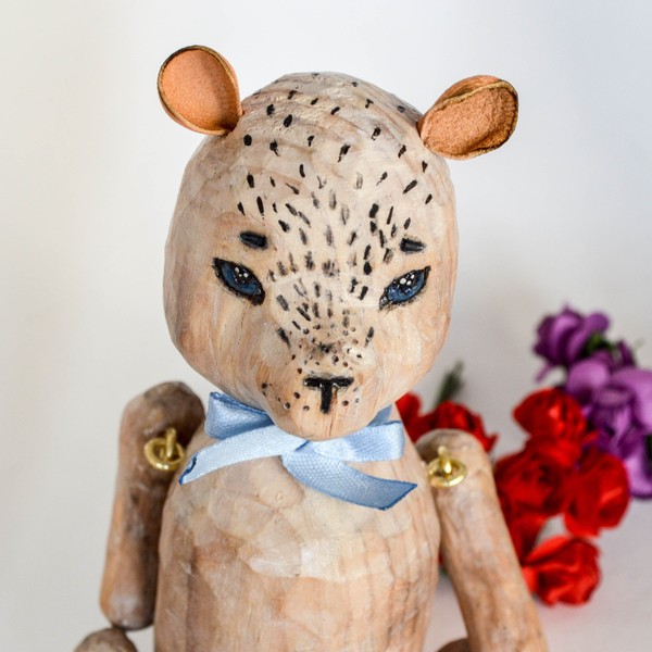 Wooden Bear. - My, Tree, With your own hands, Handmade, Doll, Dolls, Toys, Needlework, Wood, Longpost