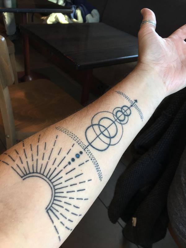 Solar system on my arm - Photo, Reddit, Tattoo, Hand, Space