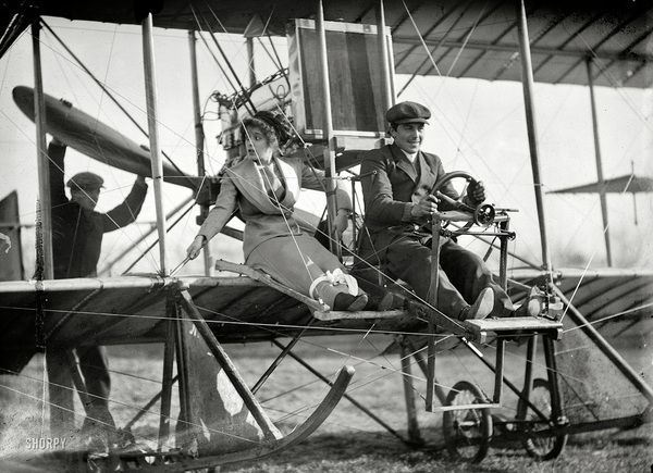 Well, how pretty. - A century ago, Fearfully, Airplane, Fashion, Girls