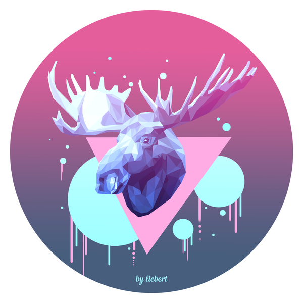 Animals - Моё, Low poly, Животные, Рисунок, Длиннопост