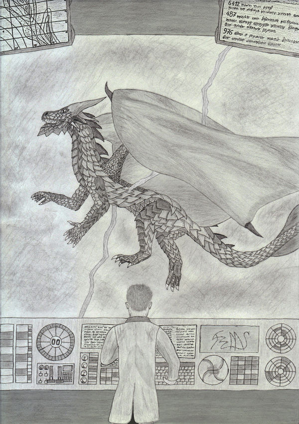 [Lightning] TMUWD #C50PT02 - My, Drawing, Pencil, The Dragon, Lightning, Scientists, Creation, , Art