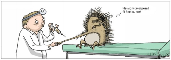 Fear of needles. - Comics, Wulffmorgenthaler, Doctor, Hospital, Hedgehog, An injection, Needle, Graft, Vaccination