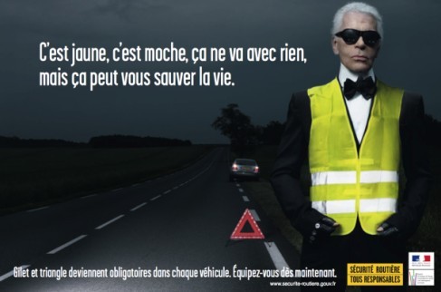 Karl Lagerfeld on road safety. - Lagerfeld, Safety, Fashion