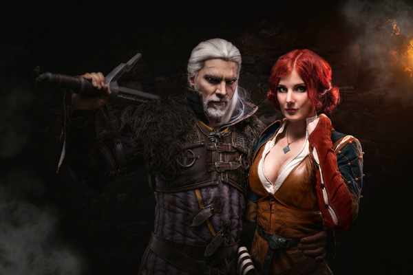 Triss Merigold and Geralt of Rivia. - My, The Witcher 3: Wild Hunt, Witcher, Witcher 3, Cosplay, Gamers, Games, Fantasy, Maul Cosplay